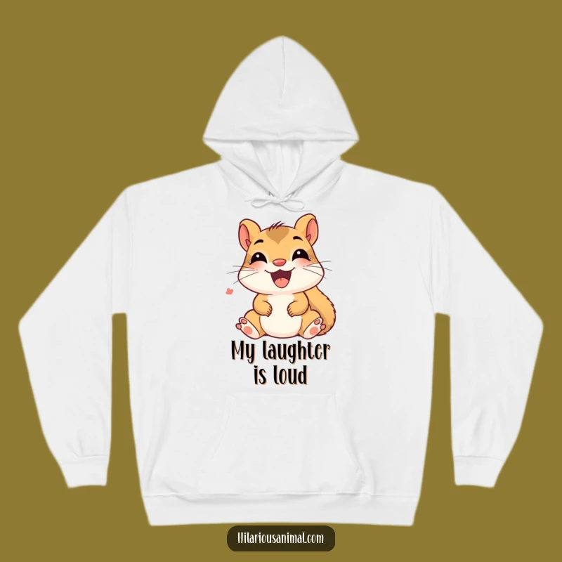 Funny Delighted Squirrel Hoodie - Giggling Comfort, Cozy Humorous Gift