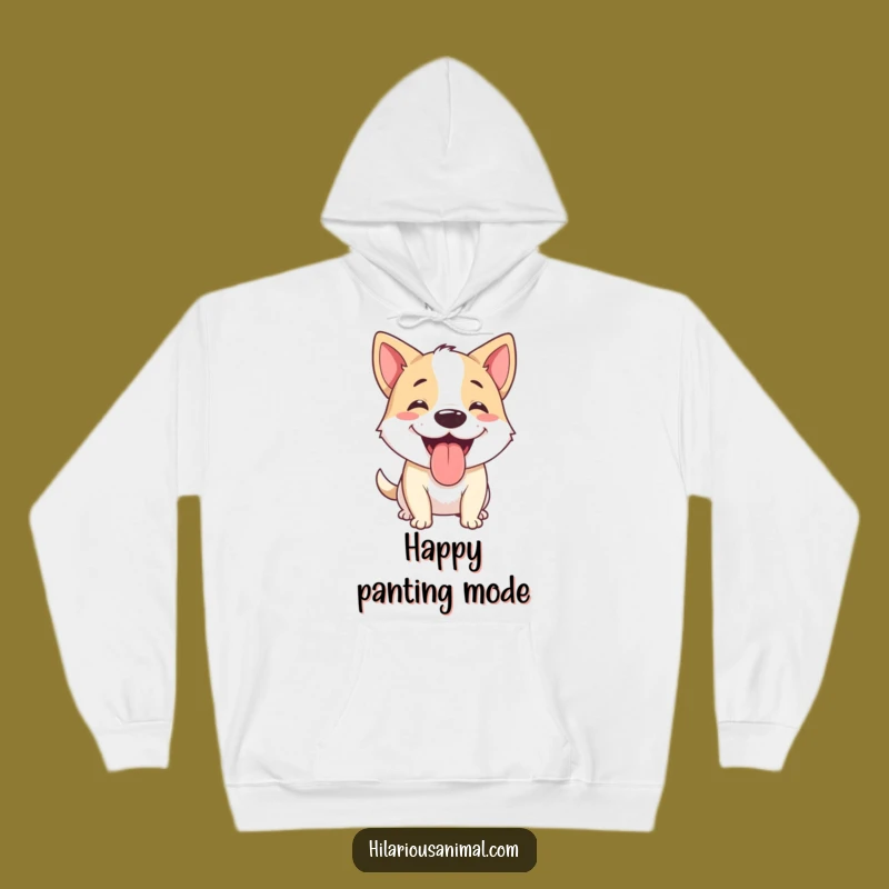 Funny Dog Panting Mid-Chuckle Hoodie - Cozy & Hilarious Pet Lover Gift