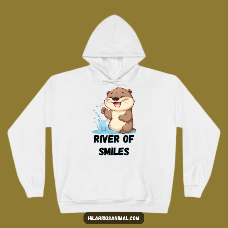 Funny Otter Cub Water Spraying Hoodie: Stay Cozy with Hilarious Splashy Fun