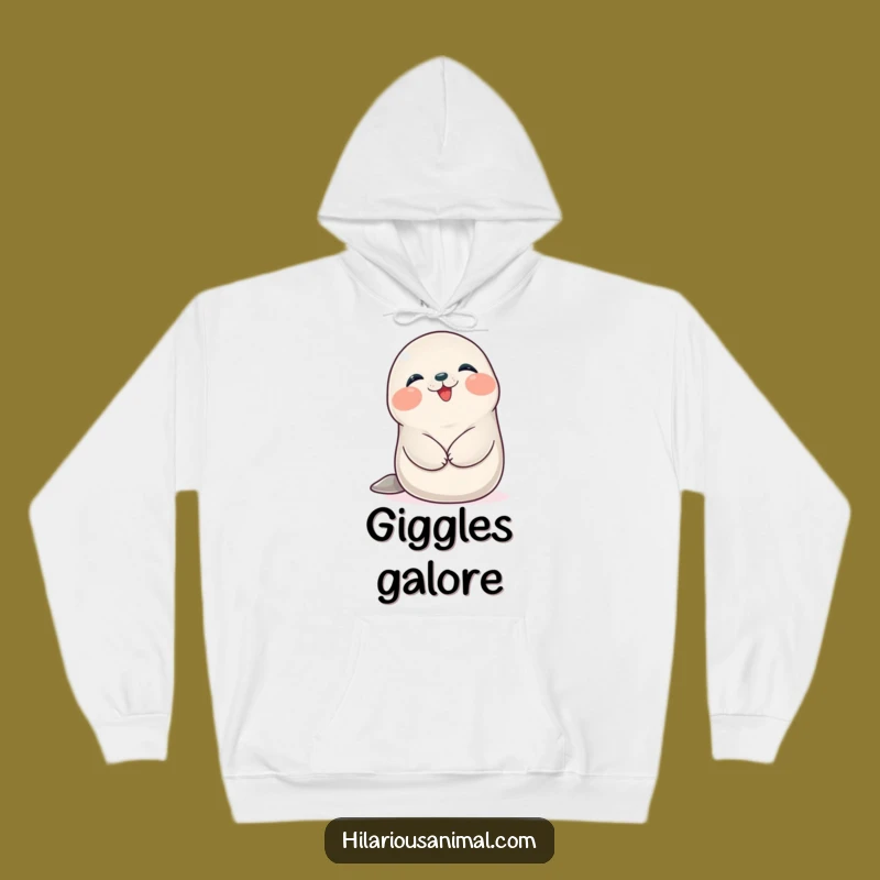 Funny Seal Cub Giggling Hoodie: Cozy Comfort with a Hilarious Belly Laugh