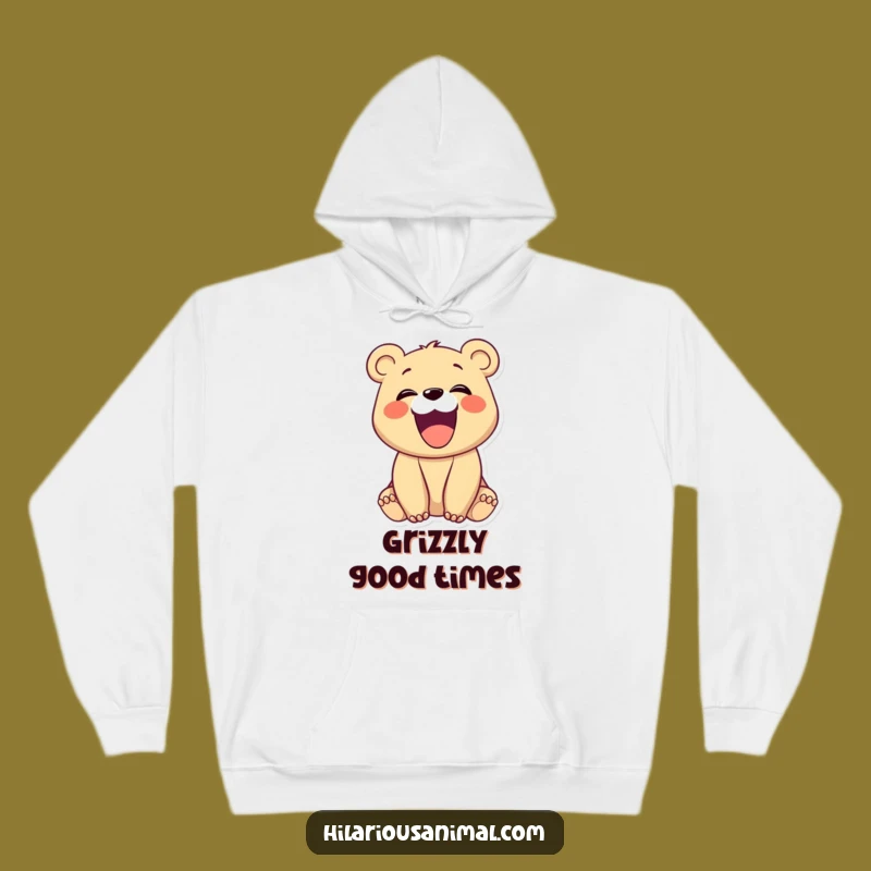 Cozy Funny Laughing Bear Cub Hoodie: Warm Up with Cub's Hearty Giggles, Great Funny Gift