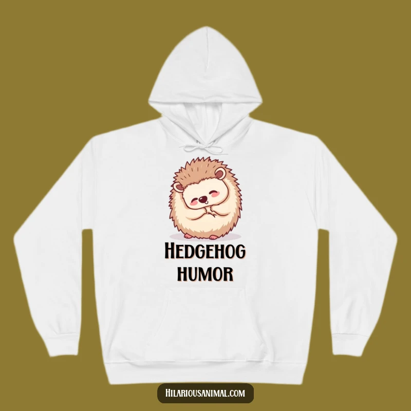 Cozy Funny Hedgehog Hoodie: Wobbly Ball Laughter, Silent Giggles, Warm Gift