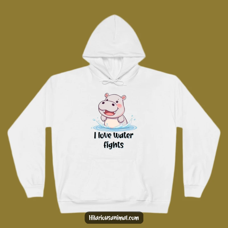 Cozy Funny Hippo Cub Hoodie: Stay Warm and Splashy with Delight!