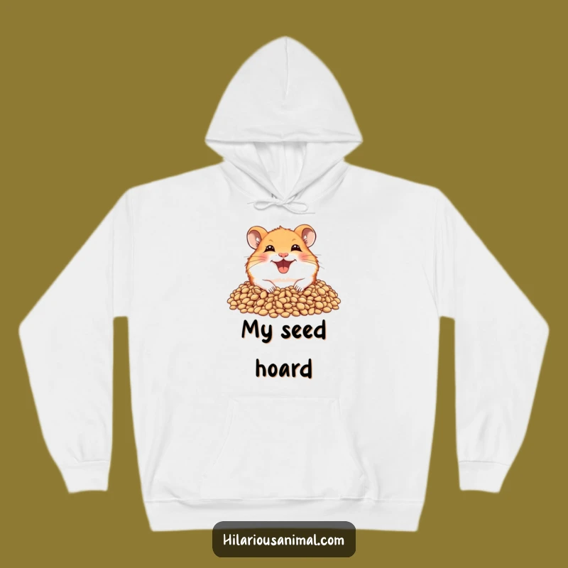 Funny Joyful Hamster Hoodie - Cozy Seed Lover, Wide Grin, Warm Gift!