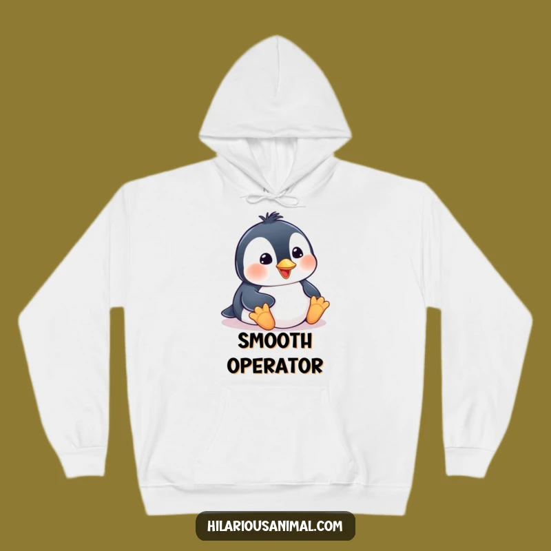 Cozy Funny Penguin Cub Hoodie: Stay Warm While Belly Sliding into Happiness!