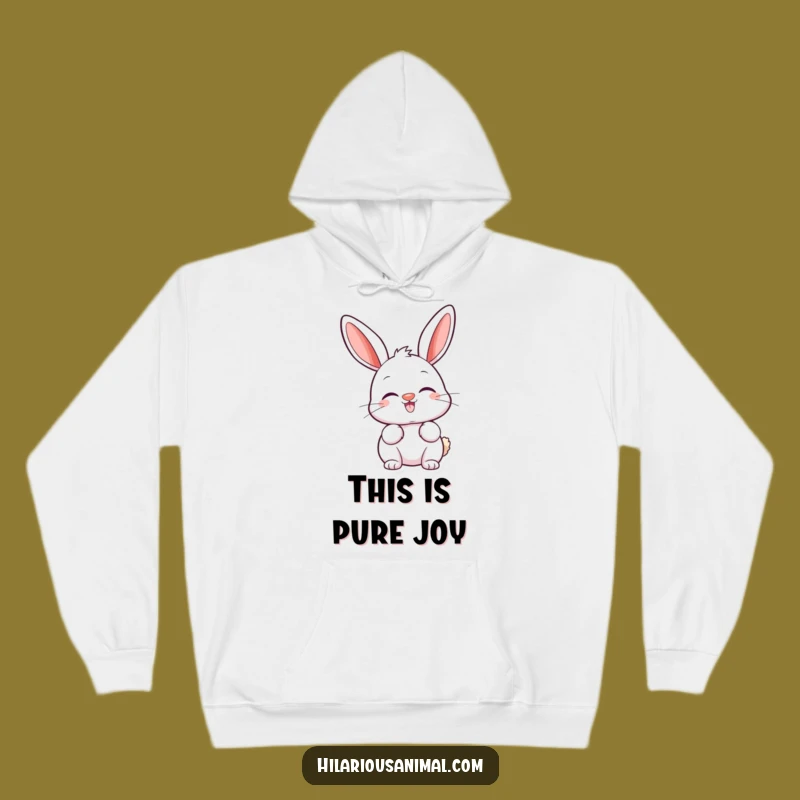 Funny Happy Bunny Hoodie - Cozy Twitching Nose & Perked Ears Design, Gift Idea!