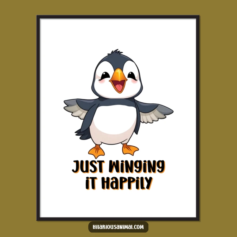 Free Printable Laughing Puffin Wall Art: Vibrant and Funny Downloadable Art for a Lively Space