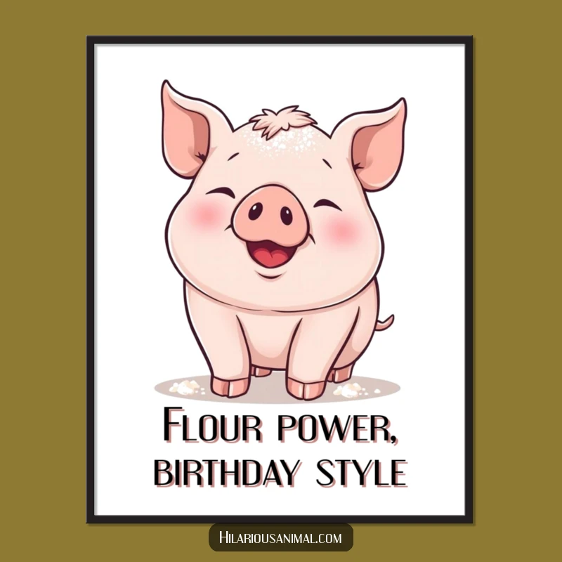 Free Printable Piglet Flour Wall Art: Funny Delight Downloadable Decor