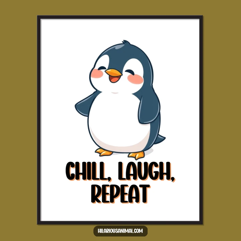 Free Printable Wall Art: Laughing Penguin Downloadable Decor for Whimsical Spaces