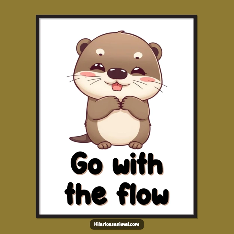 Free Printable Wall Art: Otter Cub Giggle Downloadable Decor for Playful Spaces