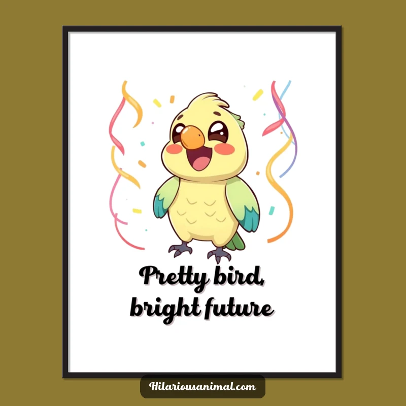 Funny Free Printable Wall Art: Chuckling Parrot Downloadable Art for Festive Decor