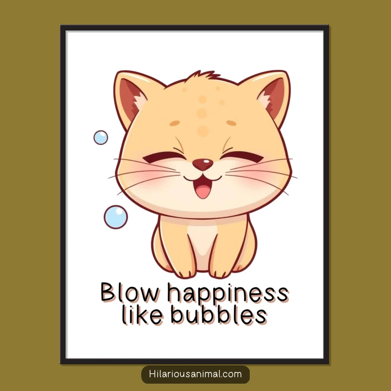 Funny Free Printable Wall Art: Joy Bubble Animal Downloadable Art for Whimsical Decor