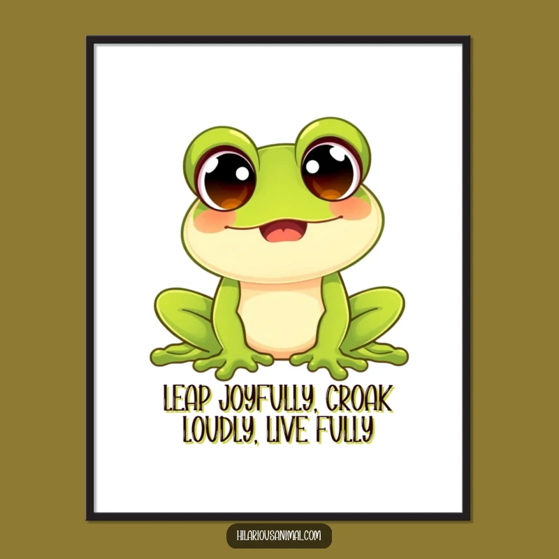 Funny Free Printable Wall Art: Happy Frog Croaking Art