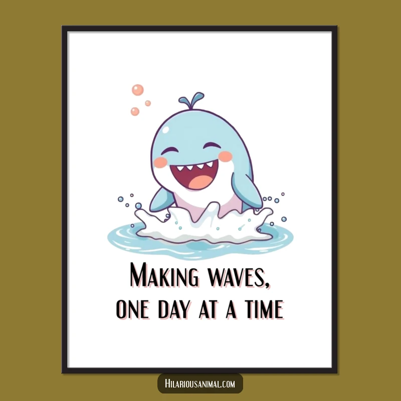 Free Printable Whale Laugh Wall Art: Humorous Ocean Downloadable Home Decor
