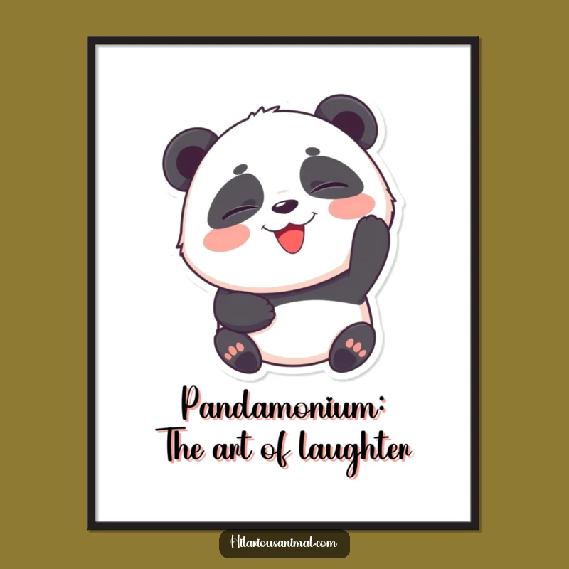 Funny Free Printable Wall Art: Laughing Panda Cub - Adorable Downloadable Decor!