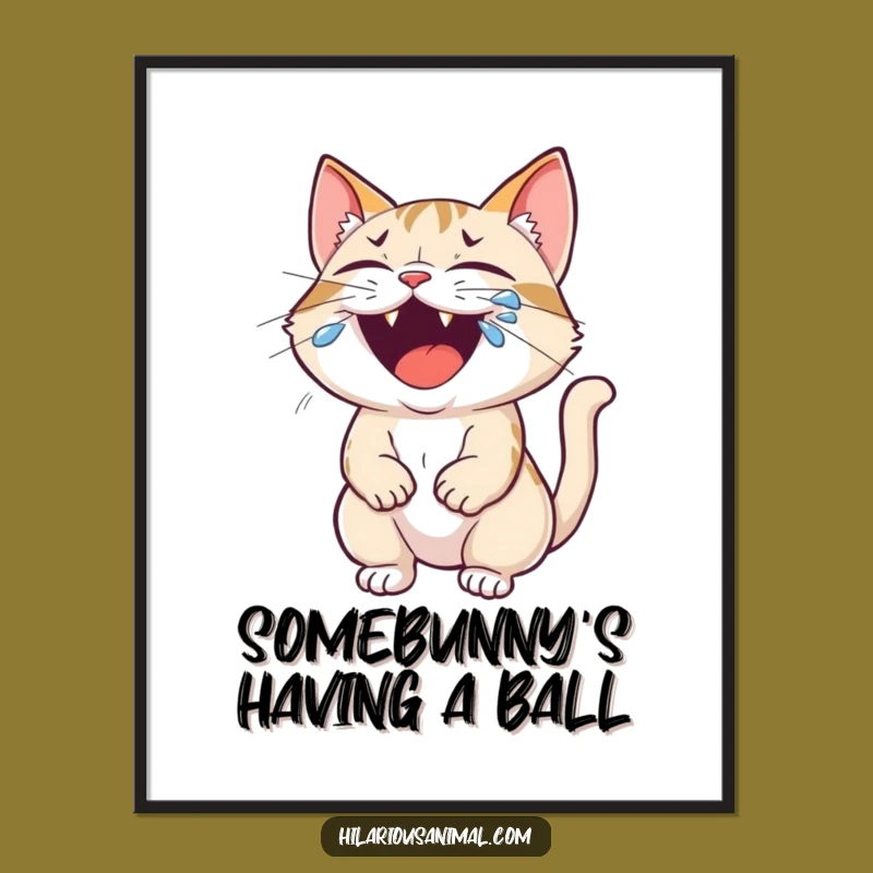 Free Printable Funny Cat Wall Art: Hilarious Roaring Kitty Downloadable Laughing Decor
