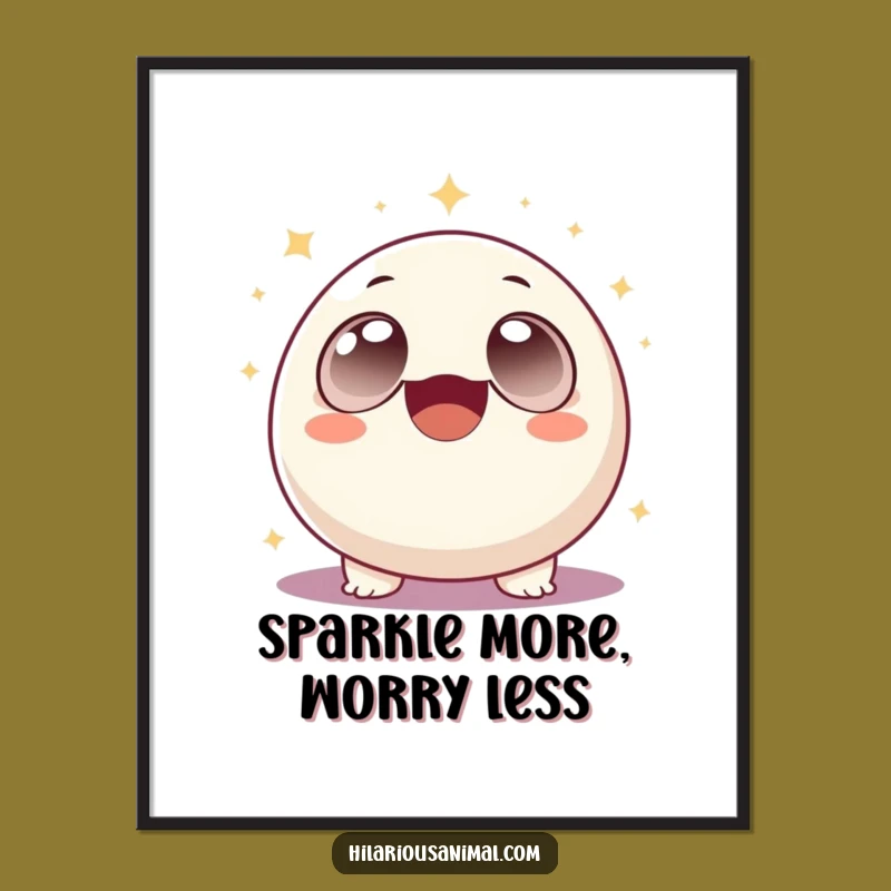 Funny Free Printable Wall Art: Laughing Sparkle Creature Downloadable Art for Joyful Decor