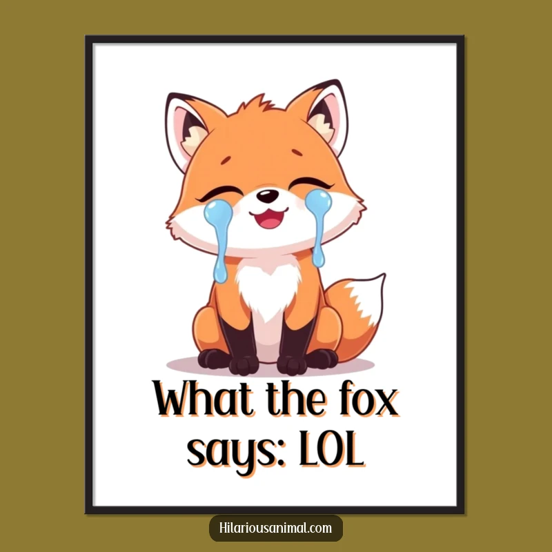 Free Printable Wall Art: Laughing Fox Tears Downloadable Decor for Funny Spaces