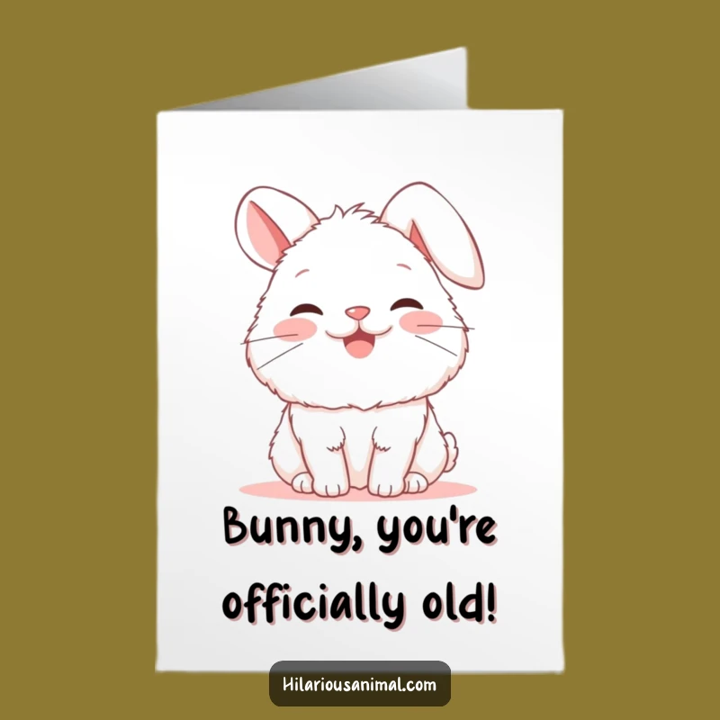 Free Printable Birthday Card: Funny Bunny Snorting with Joy, Downloadable Gift