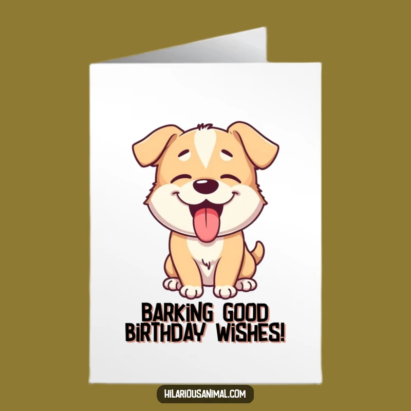 Free Printable Birthday Card: Giggling Dog Tongue Lolling, Funny Downloadable Gift for Dog Lovers