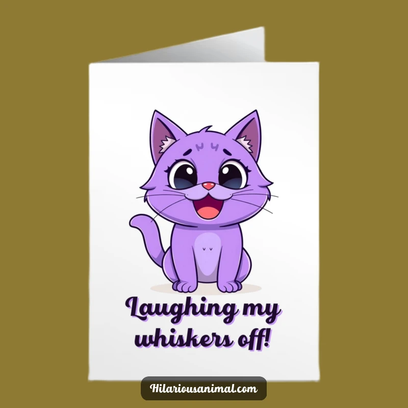 Free Printable Birthday Card: Laughing Cat - Hilarious Birthday Greeting Gift
