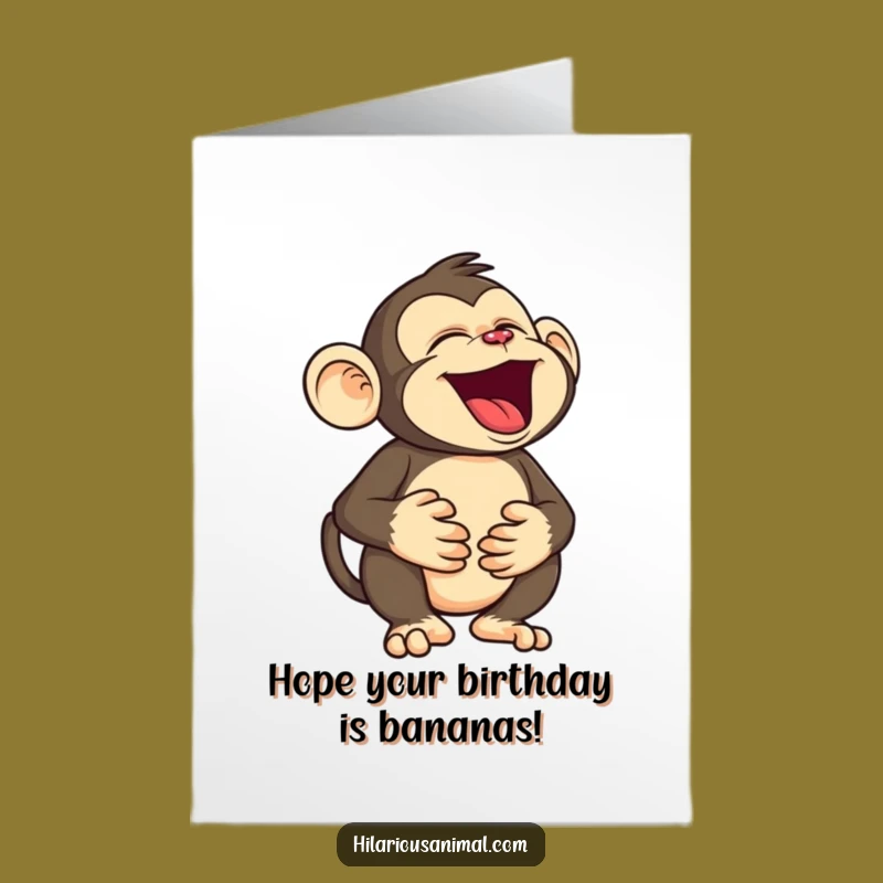 Free Printable Birthday Card: Laughing Monkey Hilarious Downloadable Gift for Parties
