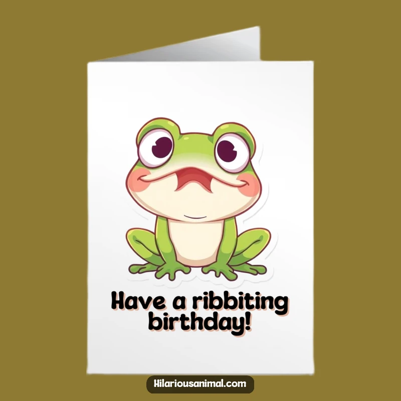Free Printable Frog Birthday Card: Amused Laughing, Downloadable Funny Gift