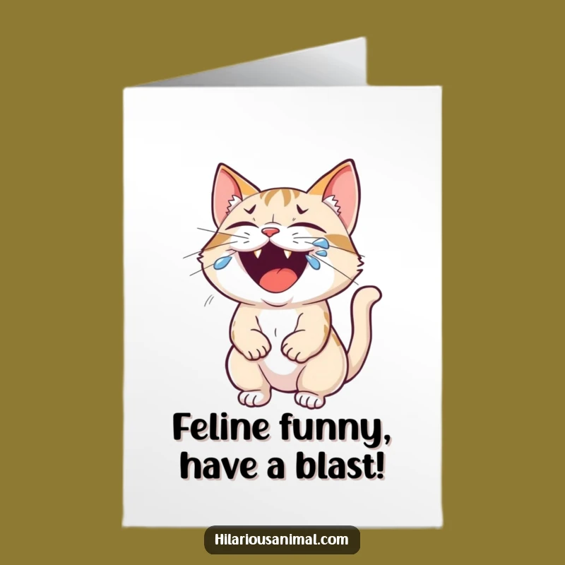 Free Printable Funny Cat Birthday Card: Hilarious Roaring Kitty Downloadable Gift