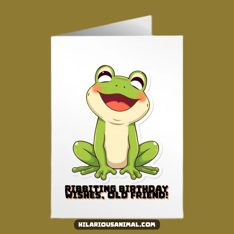 Free Printable Funny Frog Birthday Card - Hilarious Laughing Amphibian Downloadable Gift
