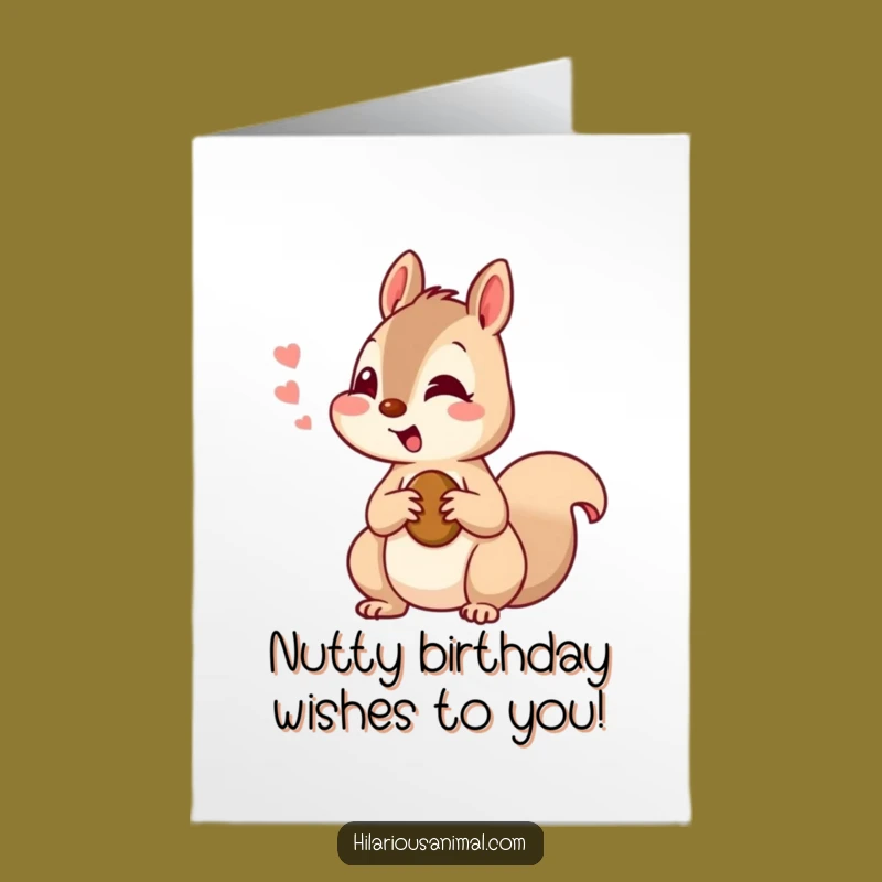 Free Printable Funny Squirrel Birthday Card: Amused Nutty Critter Downloadable Gift
