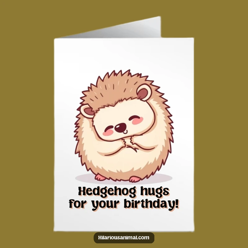 Free Printable Laughing Hedgehog Birthday Card: Cute Downloadable Gift for a Mirthful Celebration