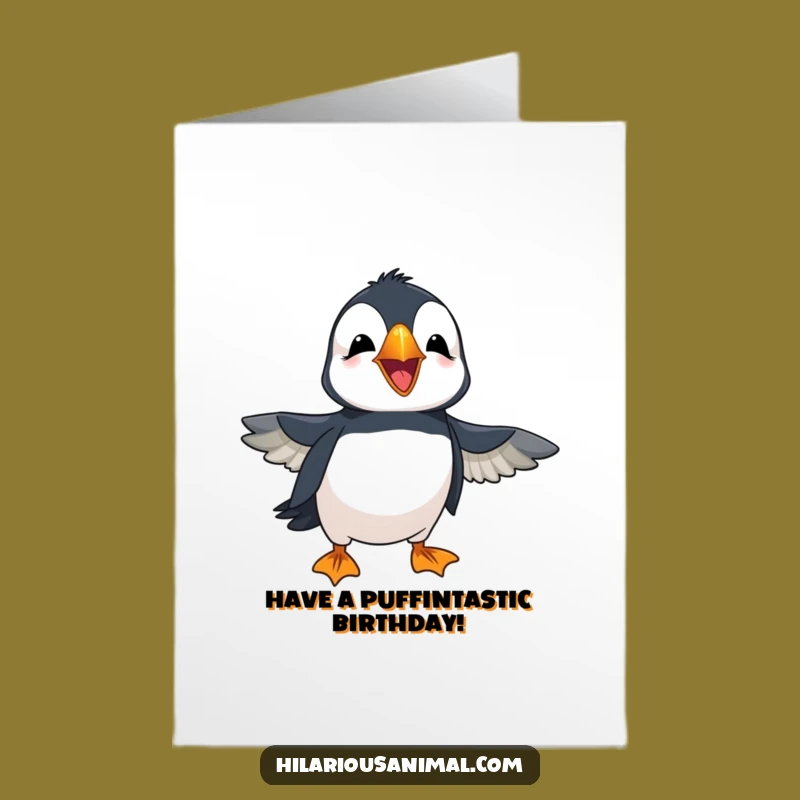 Free Printable Laughing Puffin Birthday Card: Funny Downloadable Gift for a Joyous Celebration