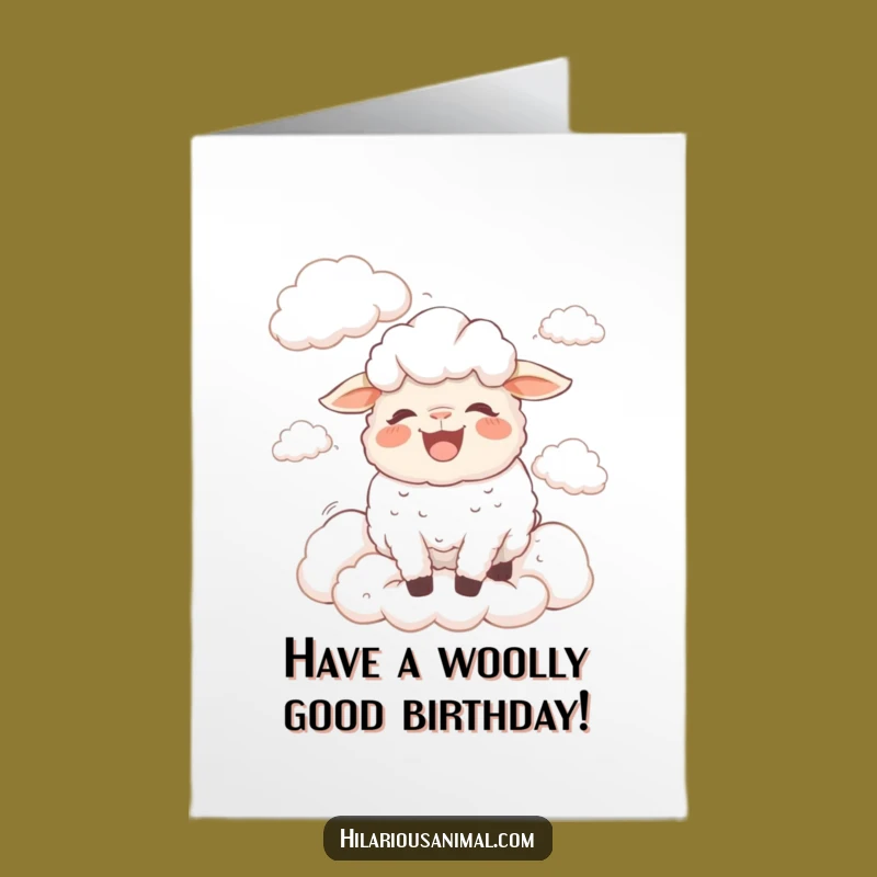 Free Printable Sheep Birthday Card: Bewildered Laughing, Downloadable Funny Gift