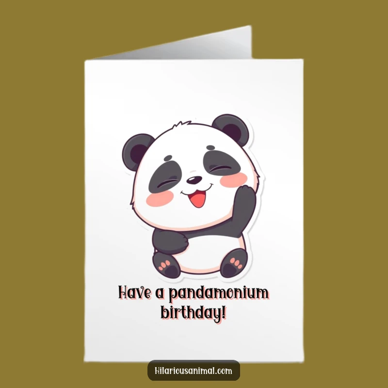 Free Printable Birthday Card: Laughing Panda Cub - Hilarious Downloadable Gift!