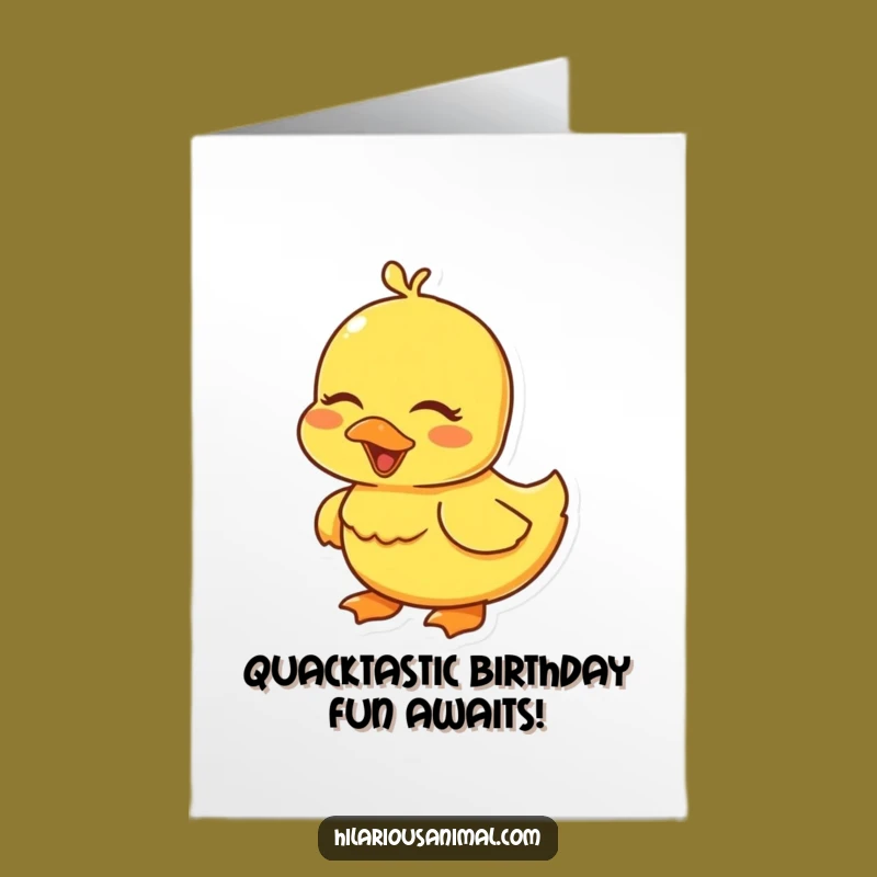 Free Printable Funny Duckling Birthday Card - Giggling Chick Humorous Downloadable Gift