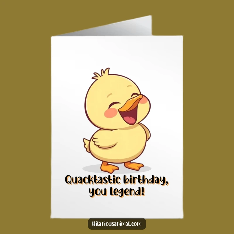 Free Printable Birthday Card: Cheerful Duckling Laugh Downloadable Gift for Happy Celebrations