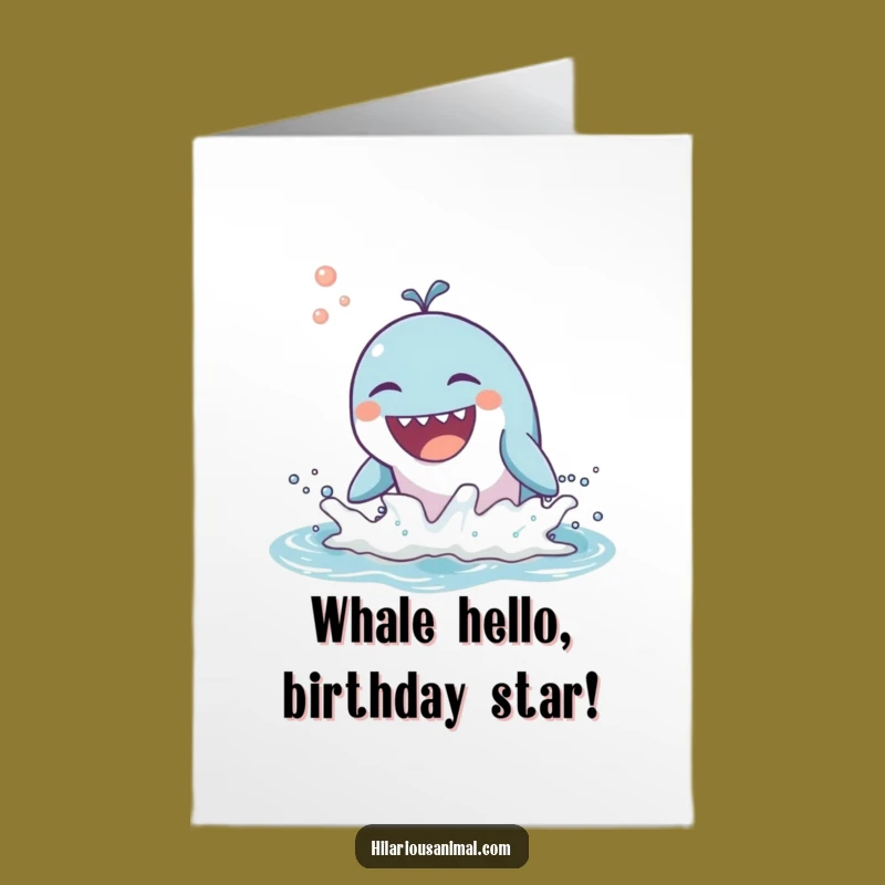 Free Printable Happy Birthday Whale Laugh Card: Funny Downloadable Gift for Ocean Lovers