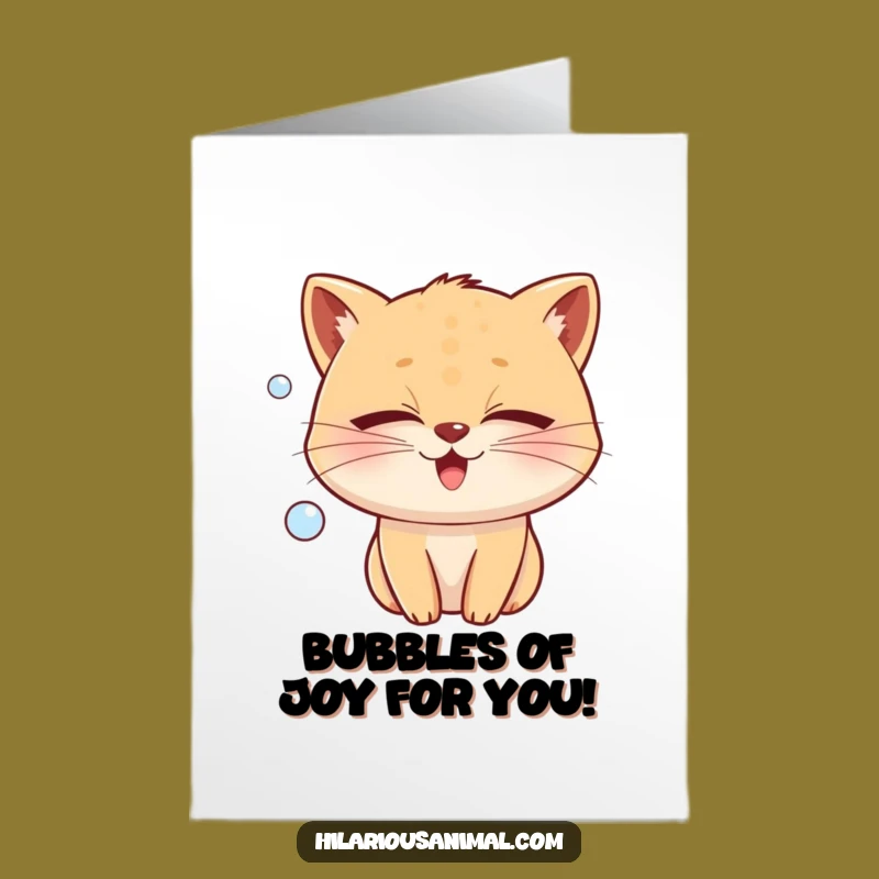 Free Printable Congrats Card: Joy Bubble Whiskers Funny Downloadable Gift for Achievements