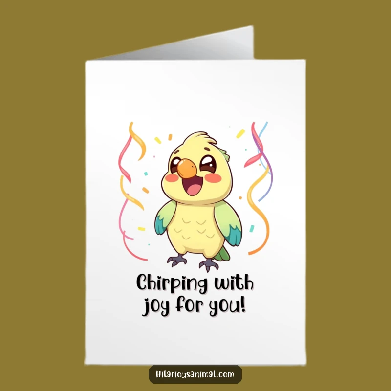 Free Printable Congrats Card: Parrot Chuckles Streamers Funny Downloadable Gift