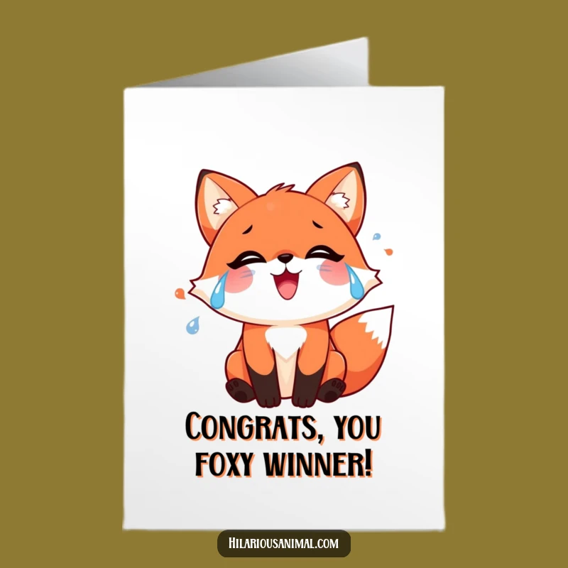 Free Printable Fox Congratulations Card: Joyful Tears Downloadable