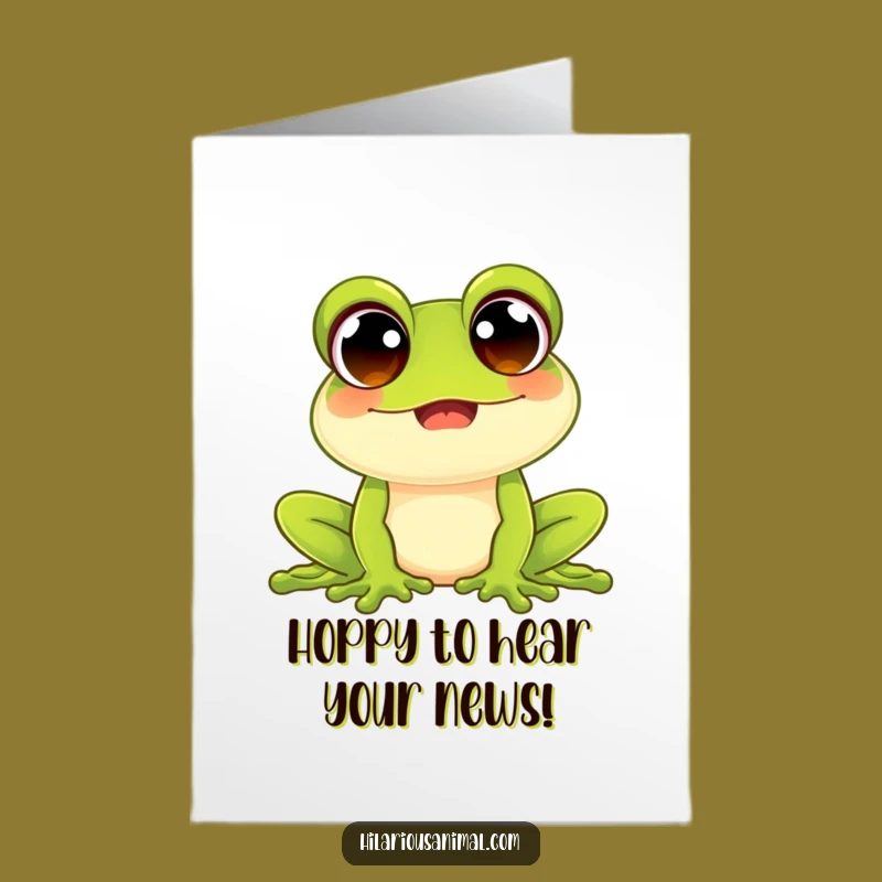 Free Printable Congrats Card: Happy Frog Croaking Cheer