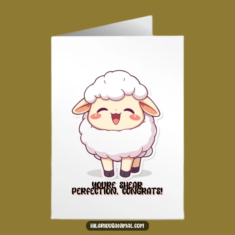 Free Printable Congrats Card: Joyful Sheep Cheers with Chuckles for Your Success!