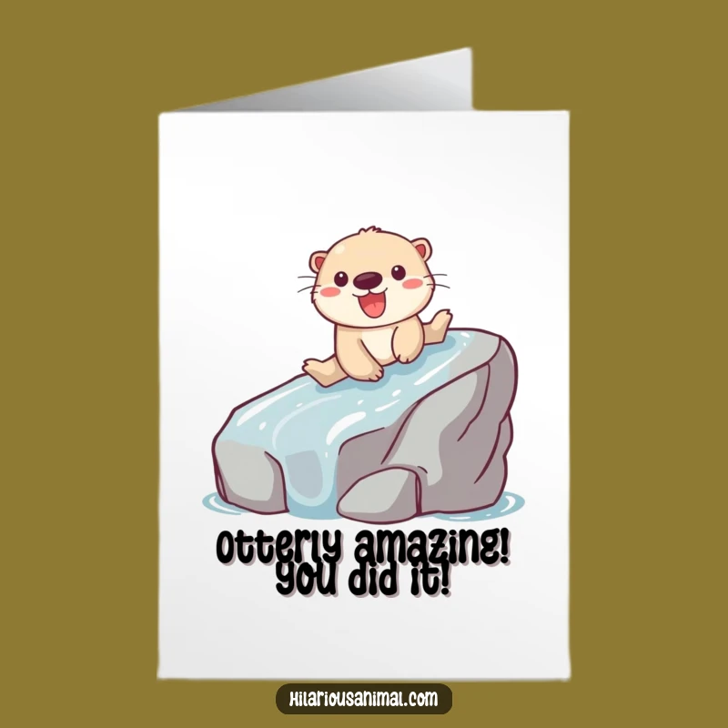 Free Printable Congrats Card: Otter's Glee Slide Celebration Downloadable