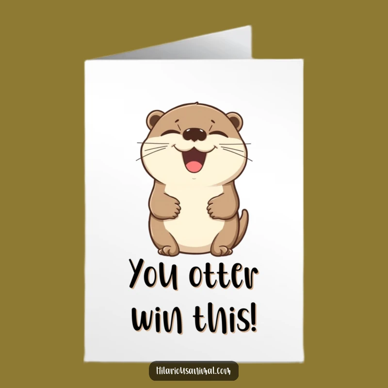 Free Printable Congrats Card: Otter's Laughing Fit, Funny Downloadable Celebration