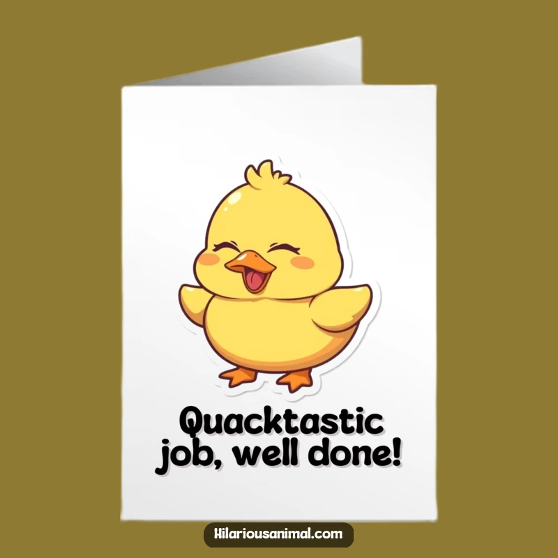 Free Printable Congrats Duck Card: Funny Quacking Laugh Downloadable Gift