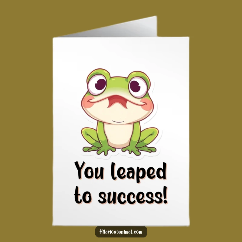 Free Printable Frog Congrats Card: Amused Laughing, Downloadable Funny Gift
