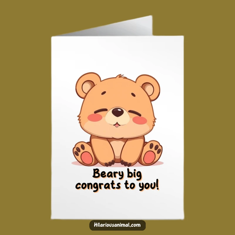 Free Printable Funny Bear Congratulations Card - Cub's Chuckle Unique Downloadable