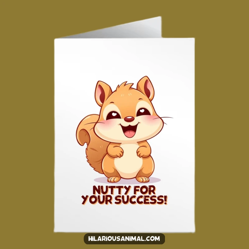 Free Printable Laughing Squirrel Congrats Card: Joyful Downloadable Gift for Celebrating Success