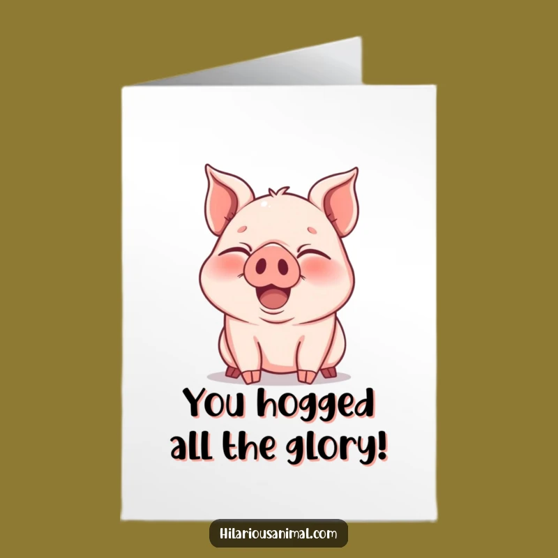 Free Printable Piglet Congrats Card: Guffaw-Worthy Funny Downloadable for Big Wins