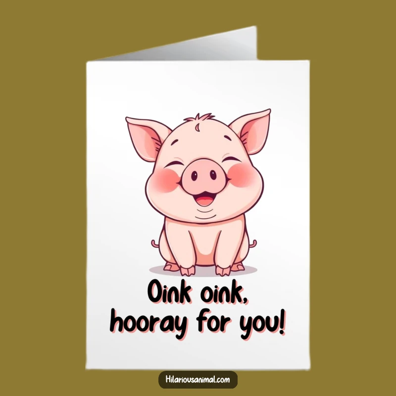 Free Printable Piglet Congratulations Card: Snorts of Joy for Your Big Win Downloadable Gift